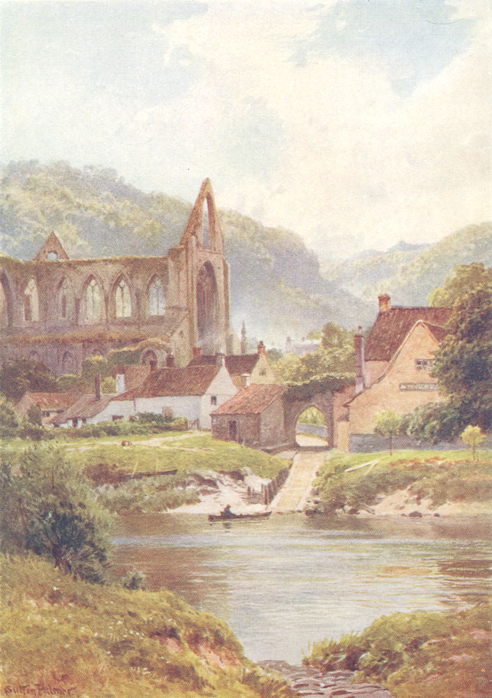 WALES. The Ferry at Tintern 1926 old vintage print picture